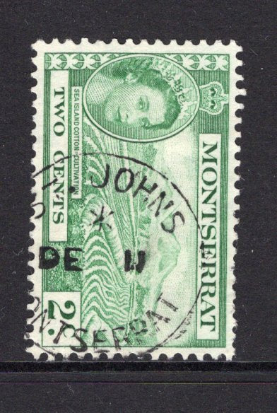 MONTSERRAT - 1953 - CANCELLATION: 2c green QE2 issue used with fine strike of ST. JOHNS cds dated DE 11 without year slug. (SG 138)  (MNT/40506)