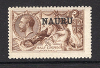 NAURU - 1916 - GV ISSUE: 2/6 yellow brown GV 'Seahorse' issue with 'NAURU' overprint, a fine mint copy. (SG 20)  (NAU/38482)