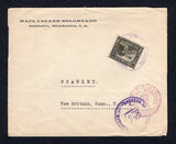 NICARAGUA - 1930 - OFFICIAL MAIL: Cover franked with 1926 3c olive with 'OFICIAL' overprint (SG O516) tied by MANAGUA cds. Addressed to USA with CORINTO transit cds and official 'Signature' on reverse.  (NIC/10251)