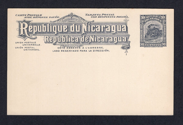 NICARAGUA - ZELAYA - 1912 - POSTAL STATIONERY: 10c grey TRAIN postal stationery card (H&G 77) for use in the Coastal Provinces of Zelaya. A fine unused example.  (NIC/10316)