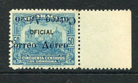 NICARAGUA - 1929 - VARIETY: 50c pale blue 'OFICIAL' overprint issue further overprinted 'Correo Aereo' in blue with variety OVERPRINT DOUBLE ONE INVERTED, a fine mint copy. (SG O619c)  (NIC/25109)