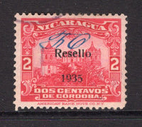 NICARAGUA - 1935 - POSTMASTER PROVISIONAL: 2c bright carmine used with 'F O' Postmaster's Initials of Fernando Ocon of Granada validating the stamp after a large theft of stamps from the Treasury on November 16th 1935. Uncommon. (SG 817)  (NIC/25207)
