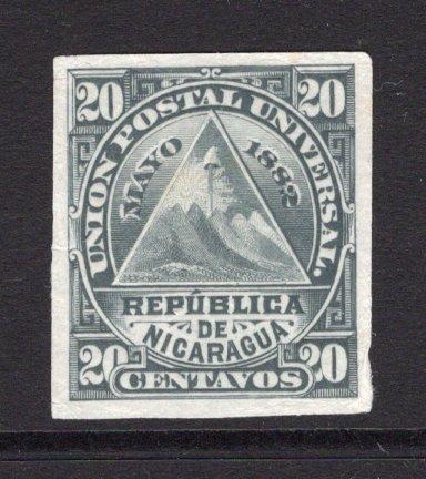 NICARAGUA - 1882 - PROOF: 20c grey 'UPU' issue, a fine IMPERF PLATE PROOF on thin white paper. Ex ABNCo. Archive. (SG 25)  (NIC/36998)