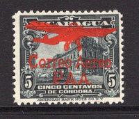 NICARAGUA - 1929 - BOGUS: 5c slate 'National Palace' issue with BOGUS 'Correo Aereo P.A.A.' & Airplane silhouette overprint in red. Fine unused. Uncommon.  (NIC/37042)