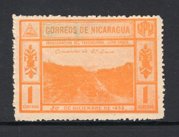 NICARAGUA - 1932 - COMMEMORATIVES: 1c orange yellow 'Opening of Leon - Sauce Railway' POSTAGE issue, a fine lightly used copy from the original printing. (SG 739)  (NIC/39156)