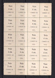 NICARAGUA - 1911 - RAILWAY COUPON ISSUE, MULTIPLE & VARIETY: 5c on 10c on 1c vermilion 'Railway Coupon' UNISSUED type, a fine unused block of twenty showing the complete setting with variety OVERPRINT INVERTED and also showing the MISSING '5' variety on Row 3/2. Very rare. (SG 331a, Maxwell #357 & 357a)  (NIC/41330)