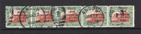 NICARAGUA - 1913 - VARIETY & CANCELLATION: 2c on 35c brown & green 'Waterlow' issue strip of five with variety '9131' FOR '1913' on far right stamp fine used with two strikes of ANCON C.Z. duplex cds. (SG 363 & 363a)  (NIC/4764)