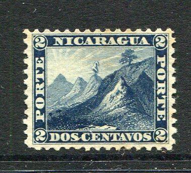 NICARAGUA - 1862 - CLASSIC ISSUES: 2c deep blue on yellowish paper 'Volcano' issue a fine unused copy. (SG 1)  (NIC/6219)
