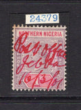 NIGERIA - NORTHERN NIGERIA - 1900 - CANCELLATION: 1d dull mauve & carmine QV issue used with fine 'Post Office Jebba 16/3/01' manuscript cancel in red. Scarce. 1954 BPA Certificate accompanies. (SG 2)  (NIG/14847)