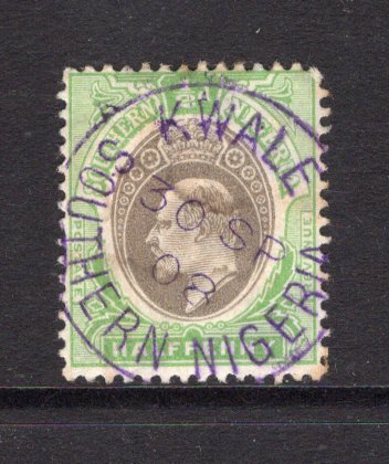 NIGERIA - SOUTHERN NIGERIA - 1904 - CANCELLATION: ½d grey black & pale green EVII issue superb used with central KWALE cds in purple dated 30 SEP 1908. (SG 21)  (NIG/14857)