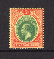 NIGERIA - SOUTHERN NIGERIA - 1912 - GV ISSUE: 5/- green & red on yellow GV issue, a fine mint copy. (SG 54)  (NIG/14859)