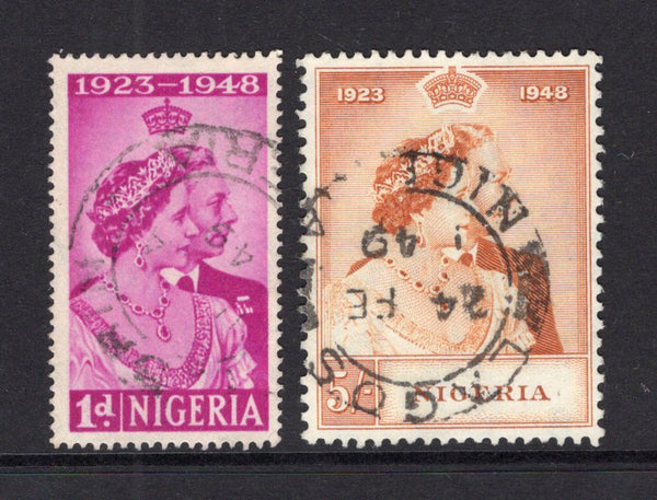 NIGERIA - 1948 - SILVER WEDDING ISSUE: 'Silver Wedding' pair fine cds used. (SG 62/63)  (NIG/14866)