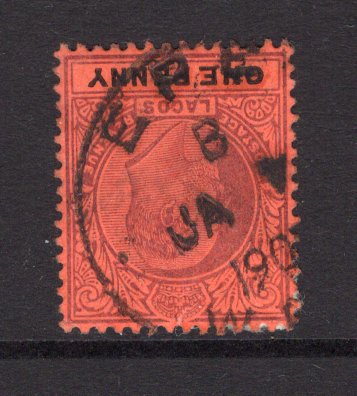 NIGERIA - LAGOS - 1904 - CANCELLATION: 1d purple & black on red EVII issue used with good strike of EPE WCA cds. A very scarce cancel. (SG 55)  (NIG/15062)