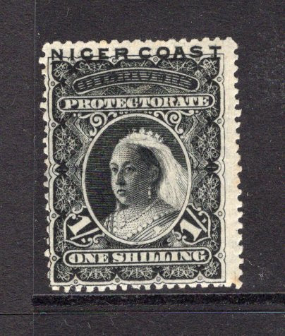 NIGERIA - 1894 - NIGER COAST PROTECTORATE - QV ISSUE: 1/- black QV issue, perf 14½-15, a fine mint copy. (SG 50)  (NIG/28903)