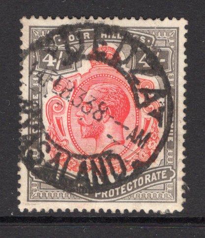 NYASALAND - 1921 - CANCELLATION: 4/- carmine & black GV issue, a superb used copy with central DEDZA cds dated 14 FEB 1933. (SG 111)  (NYA/14998)