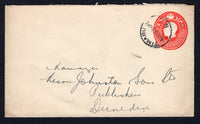 NEW ZEALAND - 1926 - POSTAL STATIONERY: 1d red on cream GV postal stationery envelope (H&G B13) used with TIMARU cds. Addressed to DUNEDIN.  (NZL/21728)