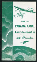 PANAMA - 1939 - AIRMAIL: Green printed 'Fly over the Panama Canal Coast to Coast in 24 Minutes PAA' publicity booklet with prices & reservation information on reverse and text inside explaining the joys of the journey. Scarce.  (PAN/10418)