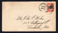 PANAMA - CANAL ZONE - 1924 - SUBMARINE MAIL: 2c red & black postal stationery envelope of Panama with 'CANAL ZONE' overprint (H&G B2) with manuscript 'W H Connor U.S.S. R27 Coco Solo C.Z.' return address on reverse used with COCO SOLO C.Z. duplex cds dated FEB 4 1924. Addressed to USA. The U.S.S. R27 was a submarine stationed at Coco Solo from 1920 - 1924. Scarce.  (PAN/10429)