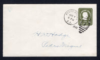 PANAMA - CANAL ZONE - 1935 - POSTAL STATIONERY: 1c green 'Gorgas' postal stationery envelope (H&G B10) used with PEDRO MIGUEL cds. Addressed locally within PEDRO MIGUEL. Nice correct use.  (PAN/18338)