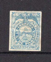 PANAMA - 1878 - CLASSIC ISSUES: 10c blue on thin paper 'First Issue' a fine unused four margin copy. (SG 2A)  (PAN/19753)