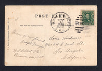 PANAMA - CANAL ZONE - 1908 - TRAVELLING POST OFFICES: Coloured PPC 'A Chinese burial, La Boca, Panama' sent from PANAMA CITY franked on message side with USA 1902 1c green (SG 306) tied by fine strike of N.Y. & CANAL ZONE R.P.O. Duplex cancel. Addressed to USA.  (PAN/2347)