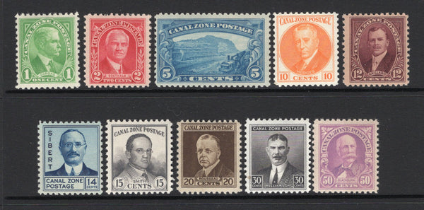 PANAMA - CANAL ZONE - 1928 - DEFINITIVE ISSUE: 'Portrait' definitive issue, the set of ten fine mint. (SG 107/116)  (PAN/25049)