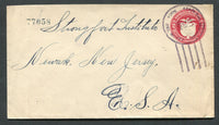 PANAMA - 1928 - CANCELLATION: 2c carmine postal stationery envelope (H&G B11) used with good strike of ADMON SUB. DE CORREOS BOCA DEL MONTE cds dated SEP 10 1928. Addressed to USA with DAVID and PANAMA TRANSITO markings on reverse. Uncommon origination.  (PAN/26821)