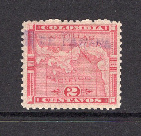 PANAMA - 1903 - MAP ISSUE: 2c carmine MAP issue with first 'Bocas del Toro' handstamp in violet, a fine mint copy, gum slightly sweated. (SG 115)  (PAN/28763)