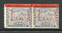 PANAMA - 1906 - VARIETY: 1c on 20c violet MAP 'Surcharge' issue with overprint in red (first printing) a fine unused pair variety 'C.T' for 'CT.' on right hand stamp. (SG 138d, Heydon 196h)  (PAN/28777)