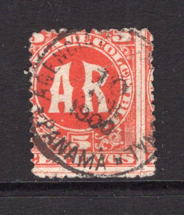 PANAMA - 1900 - COLOMBIA USED IN PANAMA: 5c red on white 'AR' issue of Colombia used with good strike of AGENCIA POSTAL PANAMA cds dated 10 APR 1900. Very scarce use. (SG AR169)  (PAN/30527)