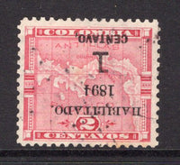 PANAMA - 1894 - VARIETY: 1c on 2c carmine 'Provisional' issue a fine lightly used copy with variety OVERPRINT INVERTED. (SG 13d)  (PAN/30533)