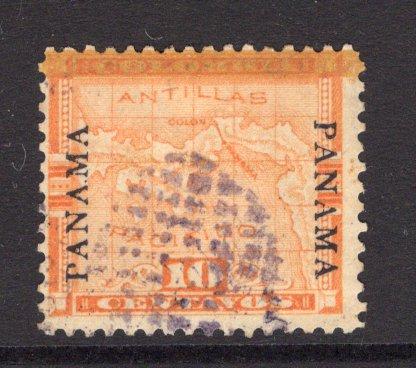 PANAMA - 1903 - MAP ISSUE: 10c orange MAP issue with 'Second Panama' overprint, bar in same colour as stamp, a fine used copy. (SG 51, Heydon #93a)  (PAN/30537)