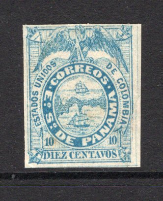 PANAMA - 1878 - CLASSIC ISSUES: 10c blue on thin paper 'First Issue' a superb four margin copy mint with full O.G. (SG 2A)  (PAN/37902)