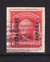 PANAMA - CANAL ZONE - 1904 - OVERPRINTS ON USA: 2c carmine 'Washington' issue of USA with 'CANAL ZONE PANAMA' overprint in black, a fine used copy tied on small piece. (SG 5a)  (PAN/37963)
