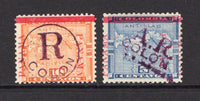 PANAMA - 1904 - PROVISIONAL ISSUE: 10c orange and 5c blue MAP issues with 'Fourth Panama' overprints in carmine plus circular 'R COLON' handstamp and 'A R COLON' handstamp respectively both overprints in purple fine mint. (SG R60 & AR61)  (PAN/39163)