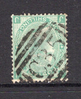 PANAMA - 1867 - BRITISH POST OFFICES: 1/- green QV issue of Great Britain, Plate 4 used with fine strike of barred numeral 'C35' of the British P.O. in PANAMA CITY. Stamp has a few rough perfs. (SG Z103)  (PAN/39692)