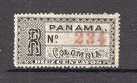 PANAMA - 1888 - REGISTRATION ISSUE: 10c black on drab 'Registration' issue fine used with handstruck '234' registration number in red. (SG R12)  (PAN/41157)
