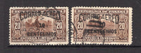 PANAMA - 1934 - VARIETY: 10c on 20c brown 'CORREO AEREO' overprint issue, a fine cds used copy with variety SMALL '10' with normal for comaprison. (SG 268 & 268a)  (PAN/41163)