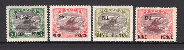 PAPUA NEW GUINEA - 1931 - PROVISIONAL ISSUE: 'Lakatoi' SURCHARGE issue, the set of four fine mint. (SG 123/126)  (PAP/15262)