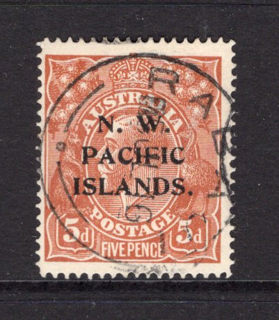 PAPUA NEW GUINEA - 1915 - N.W. PACIFIC ISLANDS ISSUE: 5d brown 'GV Head' issue with 'N. W. PACIFIC ISLANDS' overprint Type 'a', a fine used copy with RABAUL cds dated 5 JUL 1916. (SG 72)  (PAP/15283)
