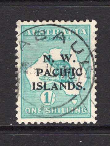 PAPUA NEW GUINEA - 1915 - N.W. PACIFIC ISLANDS ISSUE: 1/- emerald 'Roo' issue with 'N. W. PACIFIC ISLANDS' overprint, Type 'a', a fine used copy with RABAUL cds dated 5 JUL 1916. (SG 90)  (PAP/15300)