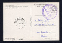 PARAGUAY - 1993 - POSTAL STATIONERY: 'Franqueo Pagado Port Paye' modern postal stationery viewcard with view of 'Puente Remanso sobre el rio Paraguay'. Inscribed 'Serie A No. 5297' (each card was individually numbered) and printed by 'Imp Modelo S.A.'. The card is used with AEROPUERTO INTERNACIONAL SILVIO PETTIROSSI OFICINA DE CAMBIO cds dated 27 JUL 1993. Addressed to BELGIUM with arrival cds. An unusual item of modern postal stationery, rarely seen from Paraguay.  (PAR/33265)