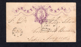 PARAGUAY - 1883 - POSTAL STATIONERY & TRAVELLING POST OFFICES: 2c violet on white 'Lion' internal postal stationery card (H&G 1, Paraguay Postal Stationery Catalogue #PC1) datelined 'Tacuari 2/5 83' on reverse posted on the railway with boxed 'VIA FERREO PARAGUAY' marking in black dated 2 MAY 1883 alongside. Addressed to 'Sn Jago Scherer, Colonia Sn Bernardino, EStac. Aregua' with ASUNCION transit cds dated 3 MAY also on front. A very fine correct use of this card being mailed internally and also a very ea