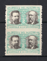 PARAGUAY - 1939 - VARIETY: 2p black & turquoise green '50th Anniversary of Asuncion University' OFFICIAL issue, a fine mint IMPERF BETWEEN PAIR. (SG O515 variety)  (PAR/5936)