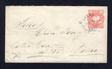 PERU - 1881 - CANCELLATION: 10c red on pale yellow postal stationery envelope (H&G B3b) used with fine CASMA PRAL cds. Addressed to LIMA with LIMA PRINCIPAL arrival cds on reverse.  (PER/23456)