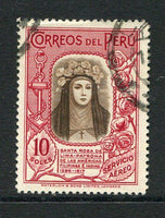 PERU - 1936 - AIRMAILS: 10s brown & carmine 'Santa Rosa' issue a superb cds used copy. (SG 608)  (PER/30808)