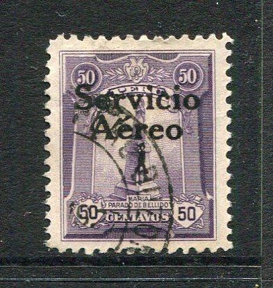 PERU - 1927 - AIRMAILS: 50c purple 'Servicio Aereo' overprint issue a fine cds used copy. (SG 463)  (PER/9275)