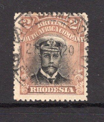 RHODESIA - 1913 - ADMIRAL ISSUE: 2/- black & yellow brown 'Admiral' issue, Die 3, perf 14. A fine used copy with part FORT JAMESON cds dated 1920. (SG 273a)  (RHO/15509)