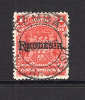 RHODESIA - 1909 - CANCELLATION: 1d deep carmine rose 'Rhodesia' overprint issue used with fine central strike of PEMBA cds dated JUN 1911. (SG 101c)  (RHO/17227)