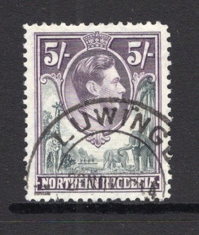 RHODESIA - NORTHERN RHODESIA - 1938 - CANCELLATION: 5/- grey & dull violet GVI issue used with good strike of LUWINGU cds dated NOV 1944. (SG 43)  (RHO/17239)